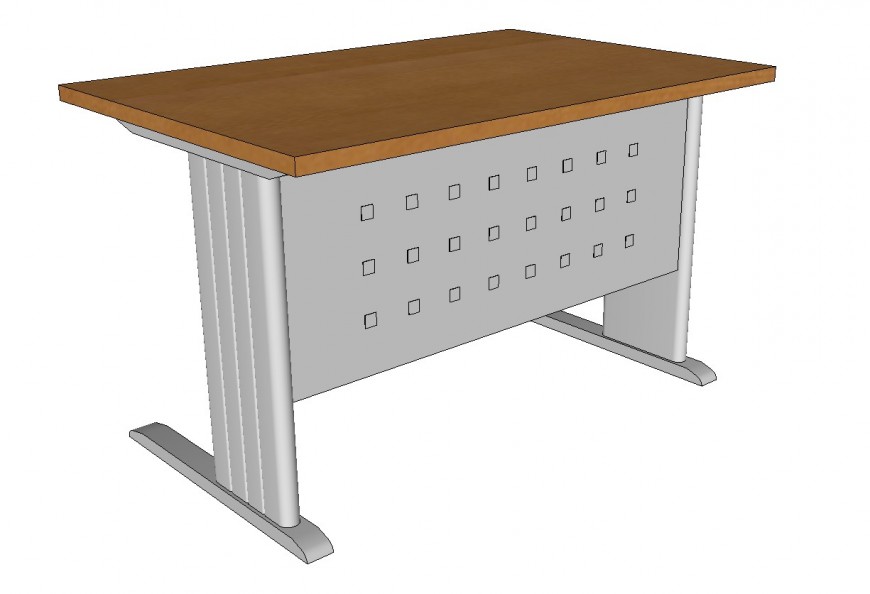 Study table detail 3d drawing in skp file.