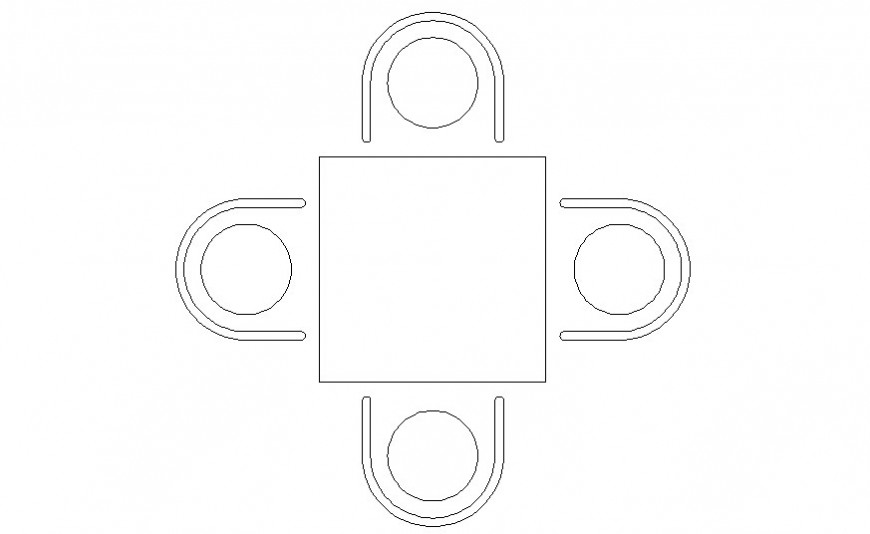 Table and chair details elevation 2d drawing in autocad