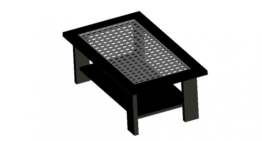 Table desk detail 3d model of the furniture unit layout dwg file