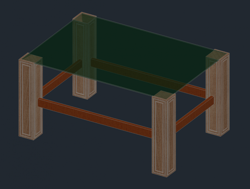 Table detail 3d model layout furniture block autocad file