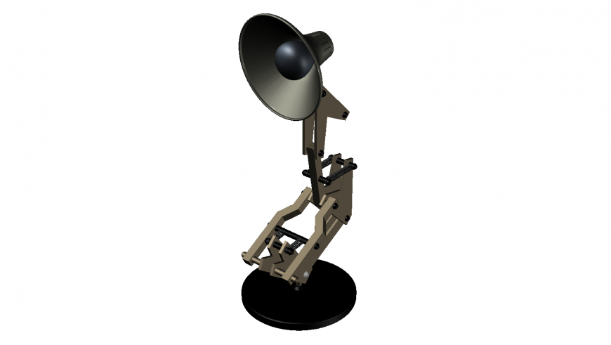 Table lamp detail 3d model in dwg AutoCAD file.