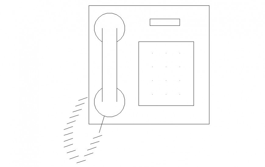 Telephone blocks detail elevation drawing in dwg format