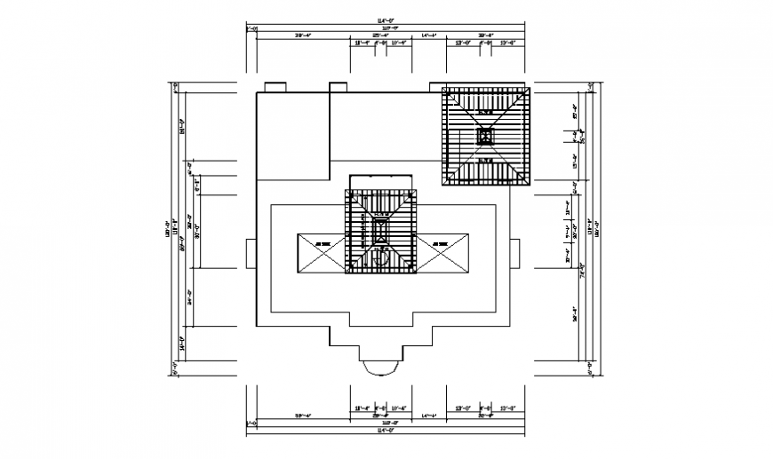 Terrace roof planning detail dwg file