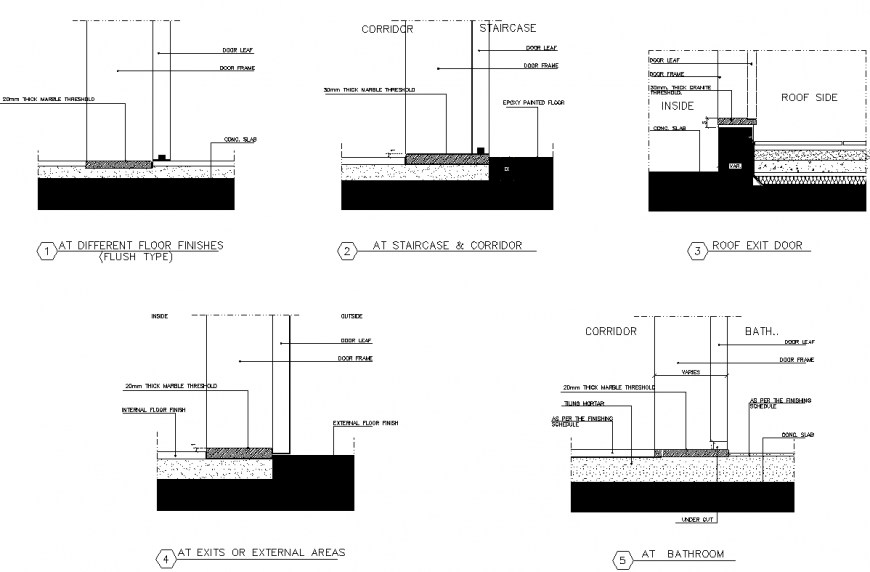 Threshold section plan detail dwg file