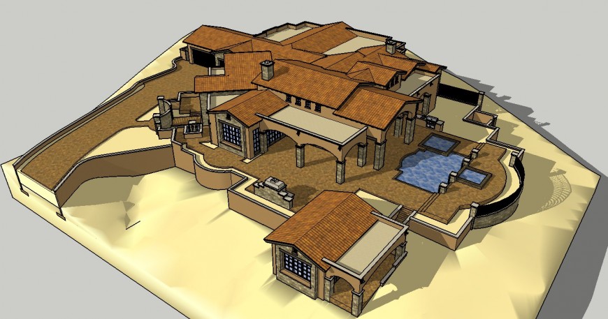 Top view 3d view of a resort file