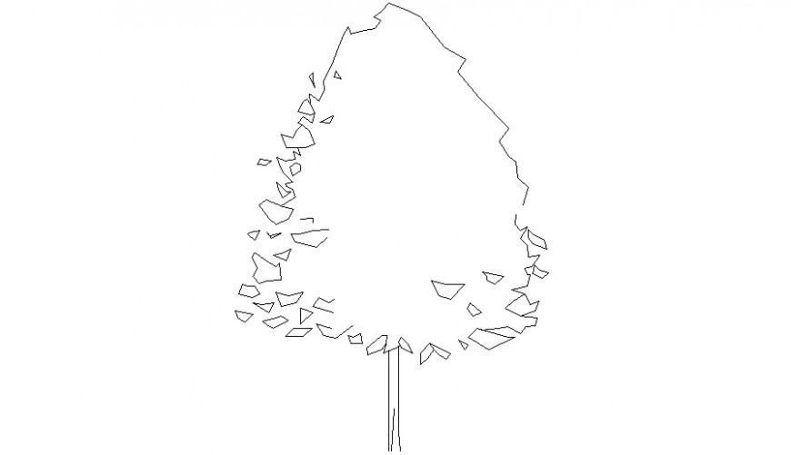 Trees details 2d view CAD drawing in autocad software