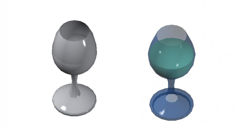 Two glass jars 3d blocks cad drawing details dwg file