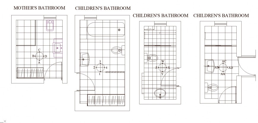 Types of toilet layout plan drawing in dwg AutoCAD file.