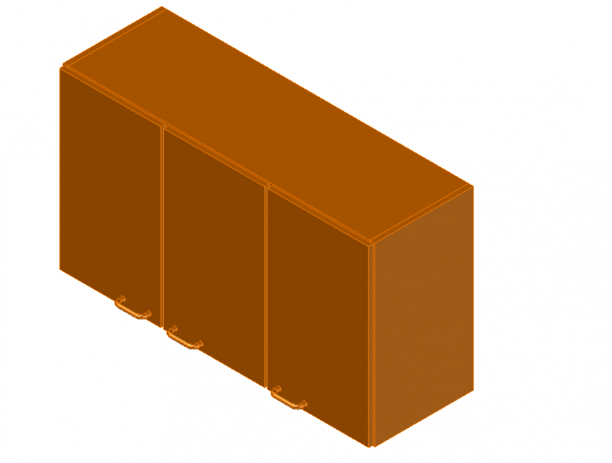 Upper storage design of a kitchen furniture detail dwg file