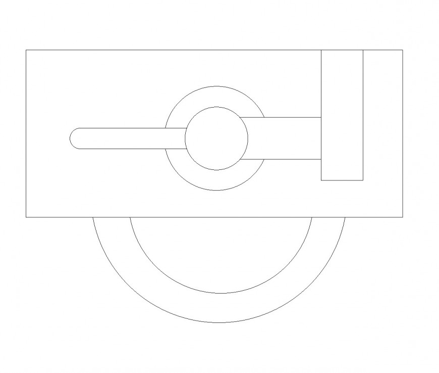 Urinal plan view plan autocad file
