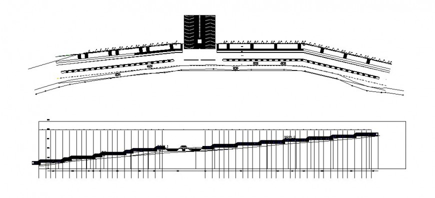 Vehicular bridge section, plan and auto-cad drawing details dwg file