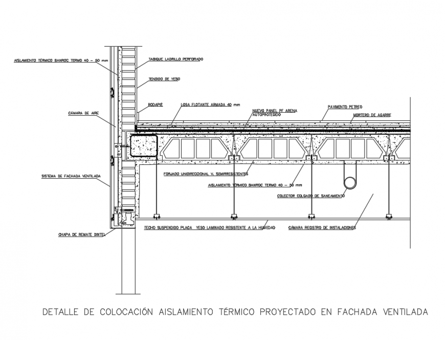 Ventilated Facade layout plan dwg file in autocad format.