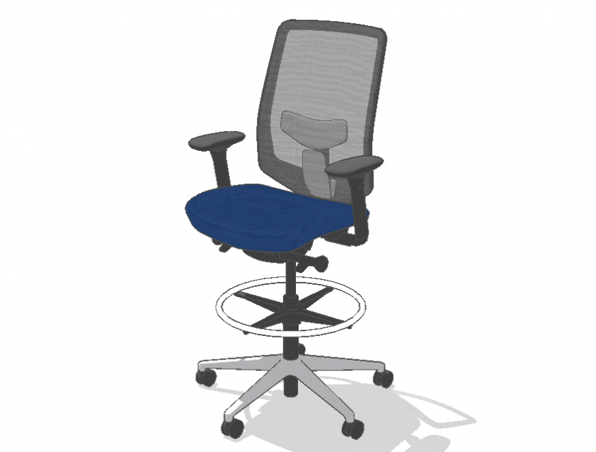 Verus revolving stool type adjustable 3d chair design block cad drawing details dwg file