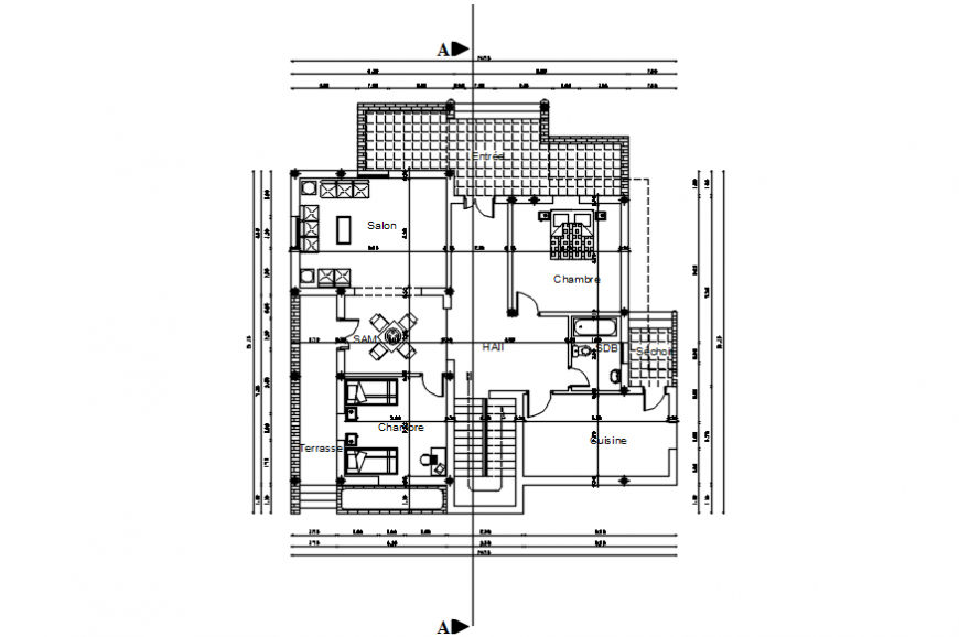 Villa plans cad file