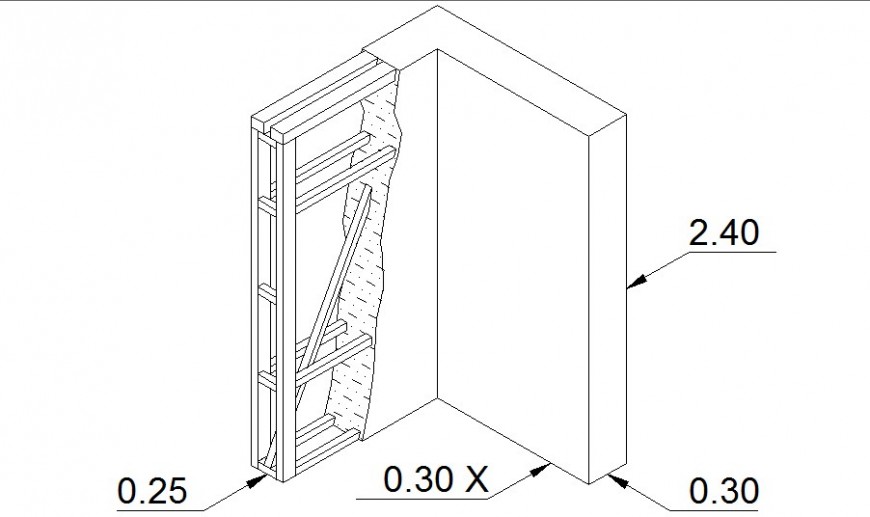 Wall section and construction cad drawing details dwg file