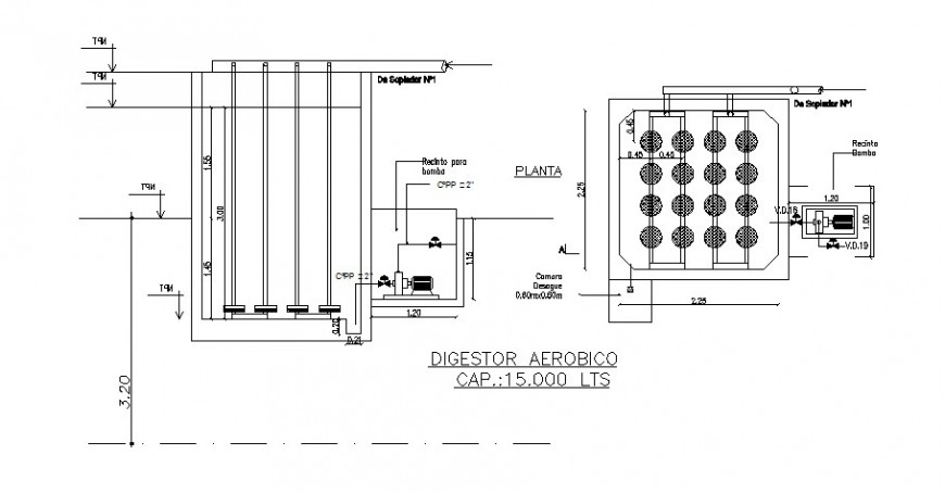water treatment plan and elevation in dwg file.