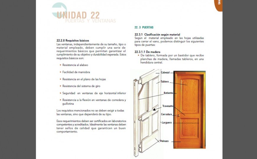 Wooden door detail drawing and description in pdf file.