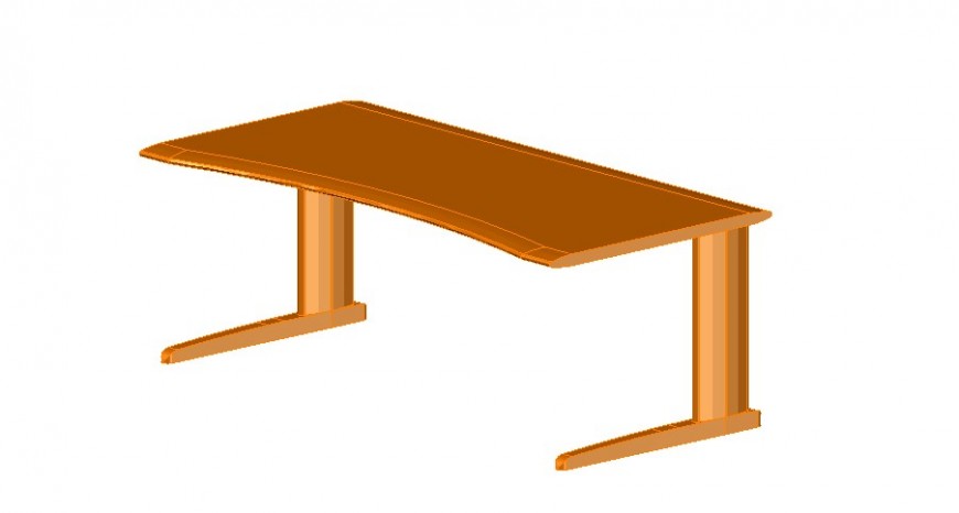 Working table 3d model detail in dwg AutoCAD file.