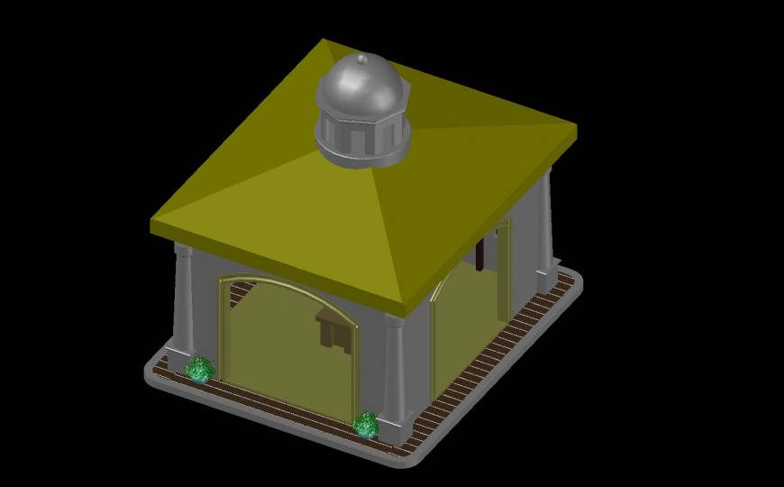 3d design of religious mosque project dwg file