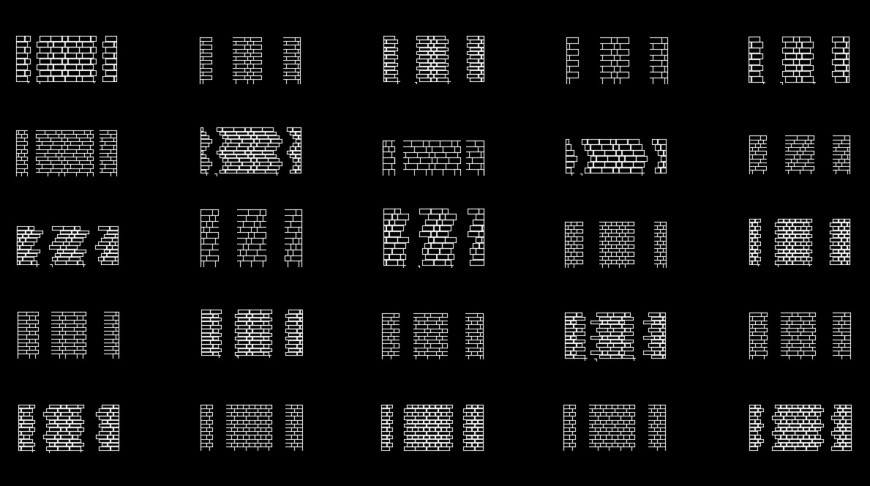 Burnt Bricks CAD Blocks Drawing Free Download DWG