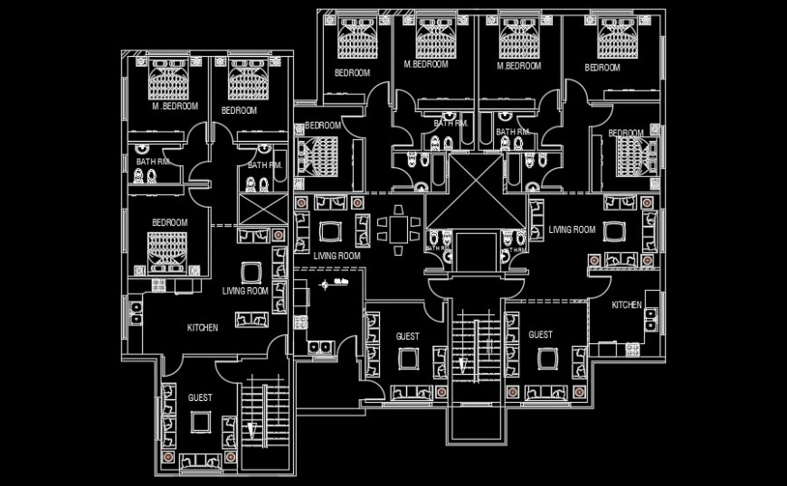 Furnished House Floor Plan Architecture Drawing DWG File Download this 2D CAD file for free