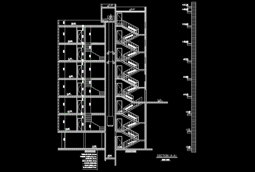 Section Plan of Residential Building AutoCAD Drawing DWG File Download the file for free