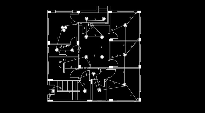 The building floor plan with electrical point detail drawing