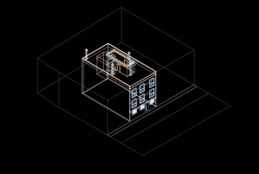 Ware house 3d drawing in dwg file.