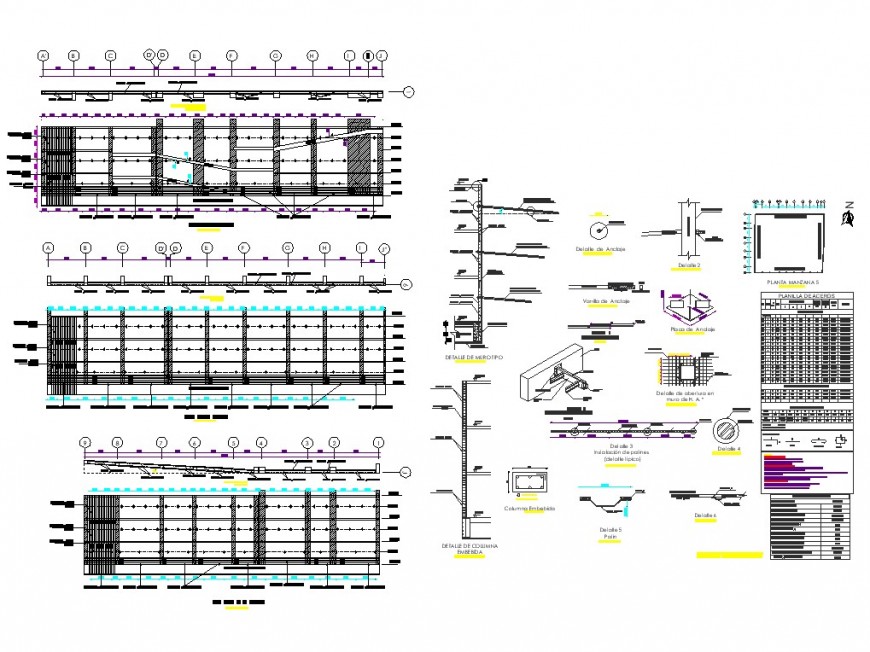 Beam plan and section detail dwg file