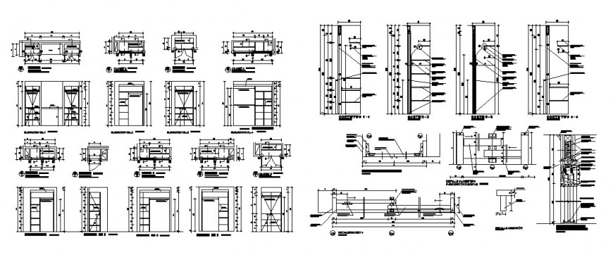 Closet furniture blocks detail drawing in autocad