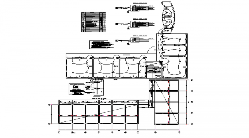 House elevation and section dwg file