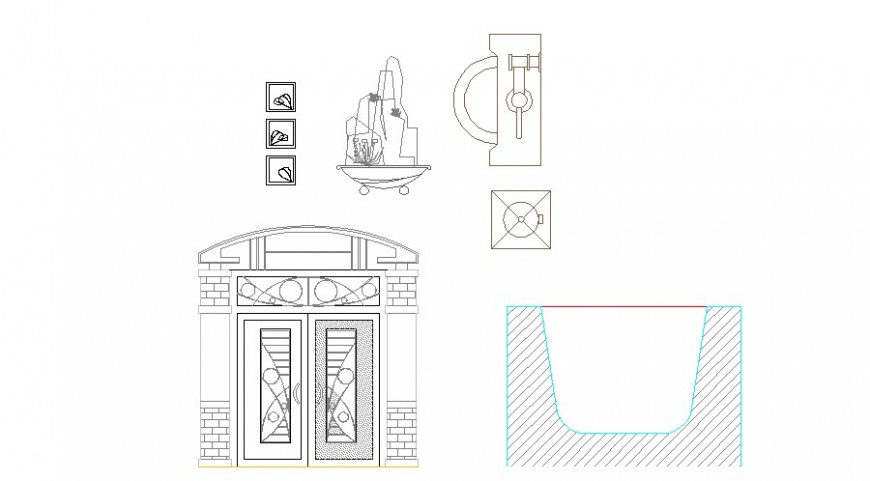 Multiple Decorative Household Blocks Cad Drawing Details Dwg File