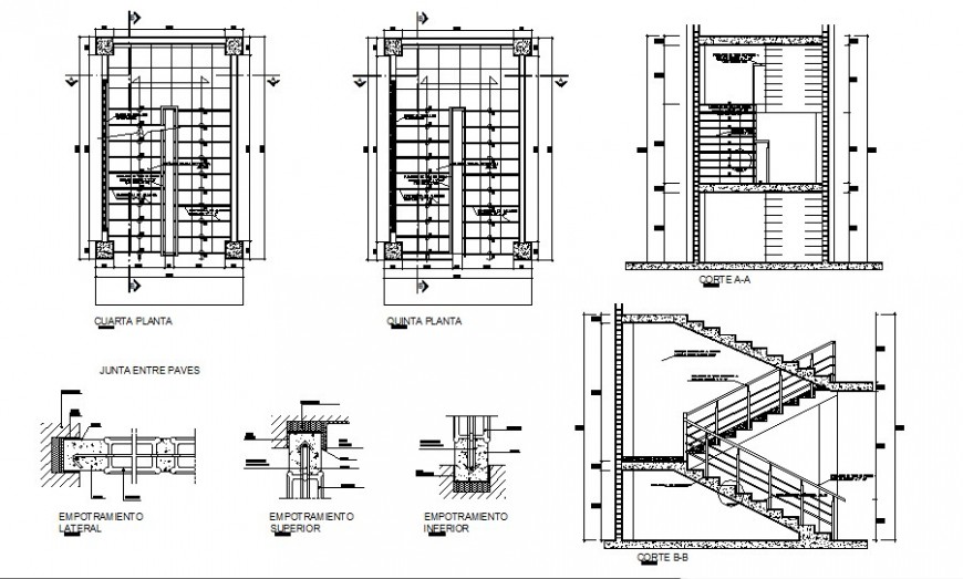 Stairs detail drawing in AutoCAD file.