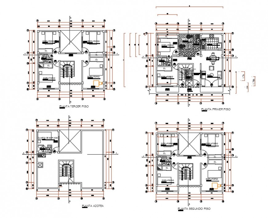 Working house plan dwg file