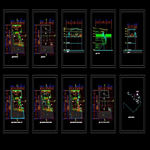 Departmental office architecture project dwg file